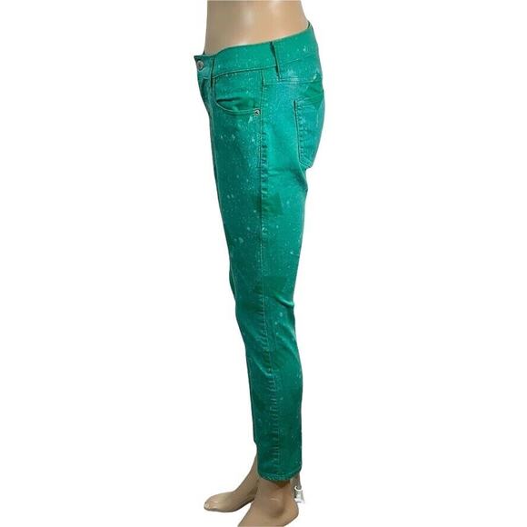 Old Navy Womens Denim Skinny Jeans Bleached Rock Star Ankle Length Green Size 4 - Picture 6 of 10